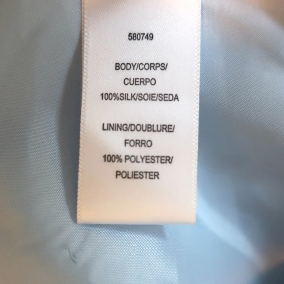 AMUR Twist-Front Dress Purple/Blue Printed Silk Chiffon Size 6 Long Sleeve Mini - Picture 7 of 8